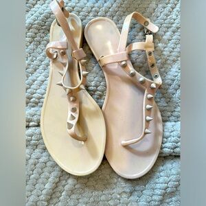 Aldo nude spike sandals jelly